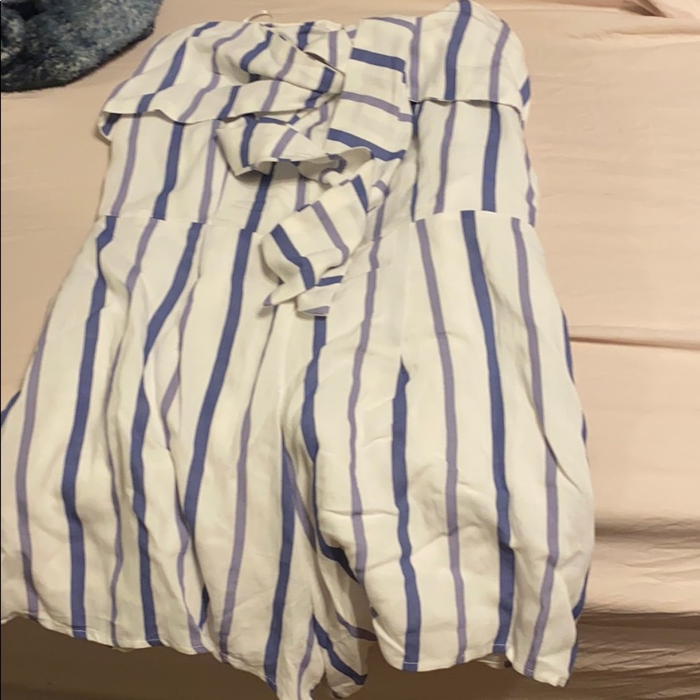 Blue stripe romper